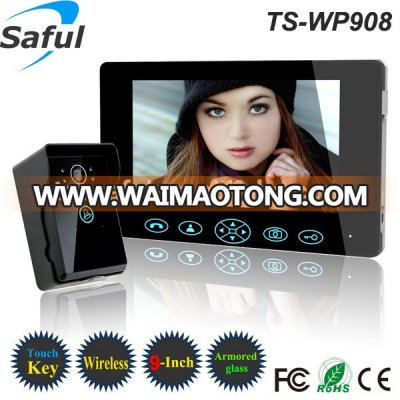 Cheap!Saful TS-WP908 touch keypad 9 inch wireless doorbell video intercom